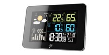 Auriol Funkwetterstation mit Farbdisplay schwarz Thermometer Uhr *B-Ware