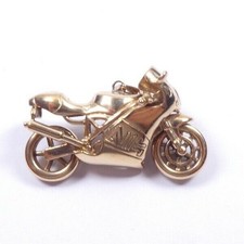 Motorrad Motorrad Anhänger 9 Karat Gelb Gold große schwere 22.3 Gramm