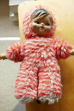 Puppe / Inuit - Kind / Vintage 70er Jahre / mit Schneeanzug / 35 cm hoch /