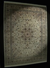 Feiner Creme Nain Orient-Teppich 370x273cm groß beige Wolle handgeküpft  ANGEBOT