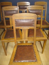 6 alte Holz Stühle mit Polsterung 20-er/30-er Jahre 