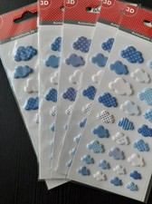 5 Bogen Scrapbooking Sticker Wolken Aufkleber 3D Sticker Bastelpaket