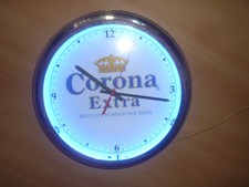 Corona Extra Bier Mexico's Nr One Beer Uhr Leuchtreklame Wanduhr Neonreklame
