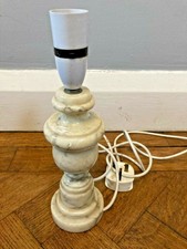 Vintage Heavy creme Marmor Tisch Lampe Sockel h28 x bw8cm W 1.5m Blei-gebraucht (g1f)