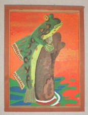 Fisch. Spannbild auf Leinwand gemalt in Holzrahmen ca. 44x33,5x4,3 cm