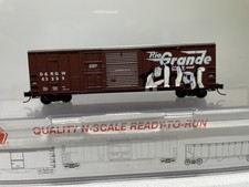 N SCALE DENVER RIO AND GRANDE WESTERN 50' FMC COMBO TÜR BOXCAR 63295 D & RGW