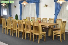 Restaurant Gastronomie Holz Pinie massiv Tisch 340+14 Stühle Esstisch Wohnzimmer