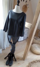 ♥someday OPUS Shirt / Tunika Kunstleder schwarz A-Shape ¾ Arm pure Look Gr. 40♥