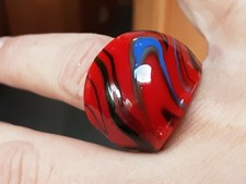 Red Rage Piconte' marmorierter Fettriegel Top All in One Wrapp Stil Glasring, Größe O