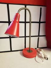 Vintage IKEA KVART rot Gans Hals krumme Schreibtisch Nachttisch Lampe