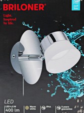 LED Wandleuchte Badlampe Briloner Chrom IP44 LED 4,5 Watt 400 Lumen Zugschalter
