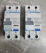 2 Stück Hager ADA 916D Fehlerstromschutzschalter, 2-polig - B16A - 0,03A