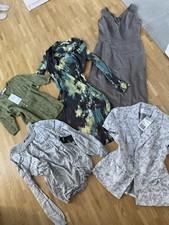 LUXUS SET HERBST KLEID DESIGNER SEIDE ZARA PULLI BLAZER TOP Gr 34 36 XS S NEU