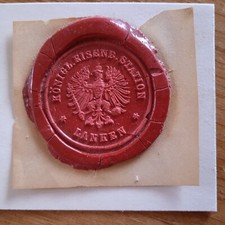 Historischer EISENBAHN Wachs-Siegel LANKEN Königl.Eisenbahn Station Antik