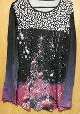 Damen Shirt /Bluse Weihnachten 3XL Neu Weihnachtskugeln lila