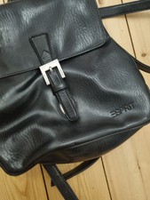 Esprit Lederrucksack Rucksack Schwarz echtleder Tasche Damentasche 