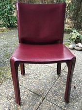 Cassina Lederstuhl Cab 413 Chair in rotbraun gebraucht, 2 Stück