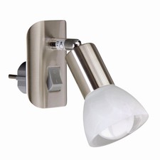 Steckdosenleuchte Briloner 2741-012P Wandlampe Kippschalter Glas