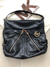 MICHAEL KORS BEUTEL TASCHE HANDTASCHE SHOPPER SCHWARZ GOLD ECHTLEDER