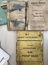 McCormick Ballenpressen Nr. 45, B45, B46 Original Bedienungsanleitung & Teile Handbücher x3