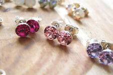 Glitzernde Ohrstecker Kristall Ohrringe silber gefertigt mit SWAROVSKI® Kristall