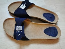 SCHOLL Bioprint Leder-Pantoletten dunkelblau Gr. 39 Neuwertig