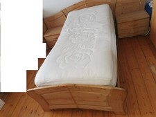 Rustikales BETT aus Echtholz Landhausstil mit 2 Nachttischen ca 209x118x58/86 cm