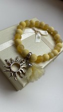 Sommer Naturstein Armband DAMEN HERREN mit Sonne ? Charm - Handmade