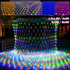 3x2/6x4m LED Lichternetz Netzlicht Lichterkette Weihnachtsbeleuchtung Außen DE