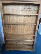 Massiv Kiefer Bücherregal 120 cm breit 6 Regal komplett montiert Regal/Bücherregal Einheit