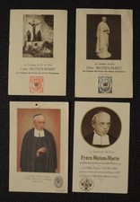 4x Heiligenbild m. Reliquie  Frère MUTIEN - MARIE - holy care relic , santino 