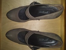  Damen Schuh mit Riemchen /   Absatz     Paul Green gr 6  1/2 dkl Beige