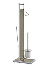 WC-Ständer aus Glas inkl. Halterung für Papierrolle Reserverollen WC-Bürste Halt