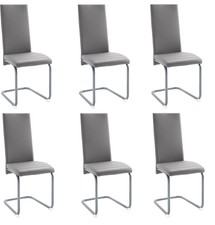 SCHWINGER SCHWINGSTUHL STÜHLE 6-ER SET STUHL "NI"  KUNSTLEDER GRAU