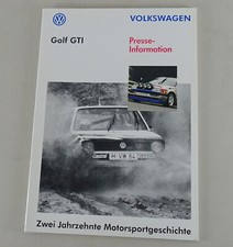 Pressemappe VW Golf 1 I / 2 II / 3 III GTI - Rallye, Motorsport von 05/1996