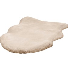 Kuschelteppich Kunstfell Kaninchen beige creme Teppich  Fellform extra weich