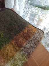 Mohair Decke Weil der Stadt mid century wool cover vintage mustard plaid 120x80 