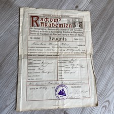 Diplom Zeugnis Rackow‘s Akademie f. Kalligrafie Handelswissenschaften Sprachen