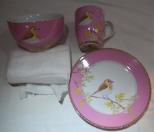 Pip Studio Frühstücksset Early Bird Rosa Schale Teller Kaffeebecher unbenutzt