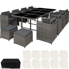 Polyrattan Alu Sitzgruppe Essgruppe Garten Lounge Stühle Hocker Tisch B-Ware