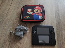 Nintendo 2DS Blau & Schwarz Handheld-Spielkonsole (PAL) + Tasche Super Mario