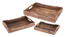 Tablett Serviertablett Holz Mango braun Holztablett Deko Dekotablett dunkelbraun