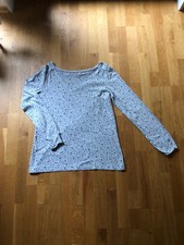 Neuwertige graue Langarmtunika mit Punkten aus Baumwolle von Esprit in Größe M