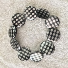 Sonderpreis  Armband Perlmuttscheiben Schwarzweiß