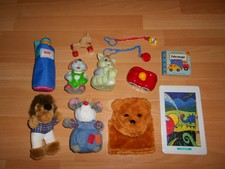 Baby Spielzeug Paket 12 Teile Auto Quitschfiguren Holzpferd Buch Nuckelkette Bag