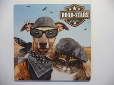 Deko Holz / HDF - Tiere Hund Katze Bike Motorrad Route Amerika Leder 