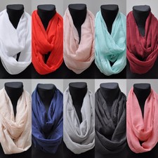 Seide Loopschal Loop Schal Seidentuch Halstuch Tuch Damentuch Damen Unifarben