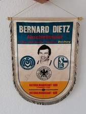 Schalke 04 / MSV Duisburg Wimpel Bernard Dietz Ennatz Abschiedspiel 1988 Fußball