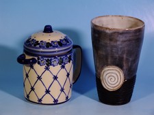 Schöne Teetasse und Becher - Original Kunsthandwerk Bunzlauer Keramik