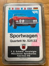Schönes Quartett Sportwagen, F. X. Schmid Autoquartett, komplett in Original-Box